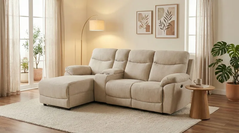 K482-EDSD4491 3L SEATER SOFA WITH RECLINER