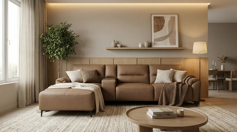 K482-EDSD4854 10'HALF LEATHER L SHAPE SOFA